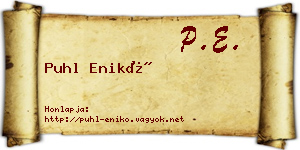 Puhl Enikő névjegykártya